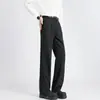 Venta al por mayor de fábricas de comercio exterior: Pantalones elásticos para hombre, ligeros y transpirables, pantalones de traje de pierna ancha, corte ajustado, pantalones versátiles y lisos para hombre