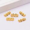 Conservación del Color Oro Antiguo Zircón Micro Verde Fila Doble Tres Filas Espaciador de Perlas Cuentas Accesorios con Cuentas para Pulsera Collar DIY