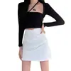 Falda ajustada irregular para mujer, diseño de primavera y verano, falda plisada de un paso, cintura alta, falda midi acampanada, ropa exterior ins, falda corta