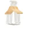 Conjunto de Cabides de Madeira Natural para Roupas de Bebê e Crianças Pequenas, Prancha de Pendurar Integrada de Madeira Duas em Uma para Lojas de Roupas Infantis para Sessões de Fotos