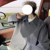 Sudadera con cuello polo y estampado de trigo para hombre, nueva marca de moda primavera 2026, camiseta de manga larga holgada, top casual americano para hombre