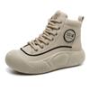 [Personalizado] Xfl25 Autum Sapatos Femininos Estilo Coreano Cano Alto Respirável Estudante Cano Alto Sola Grossa Sapatos de Aumento de Altura Casual e Versátil
