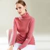 Suéter de cuello alto para mujer, de otoño e invierno, ajustado, de punto, con cuello de pelo corto, camisa básica, jersey de manga larga para mujer