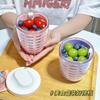 Taza Drenante de Doble Capa, Taza Portátil para Desayuno y Ensalada con Tenedor, Taza a Prueba de Fugas de Grado Alimenticio para Yogur, Taza para Avena, Taza para Fruta