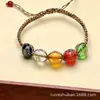 Pulseras Tejidas de Cuerda de Cinco Colores Hechas a Mano al por Mayor con los Cinco Dioses de la Riqueza, Pulseras de Cinco Elementos Ajustables, Pulseras de Riqueza del Año Zodiacal
