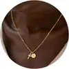 Nuevo Tobillera de Acero Inoxidable 18K para Mujer con Cruz Redonda de 26 Letras Apilada Moda Tobillera de Cruz