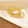 Anillo de Diseño de Cruz con Corazón de Pedrería y Goteo de Aceite Nuevo Estilo Coreano Estilo Ins, Anillo Abierto Ajustable para Mujer
