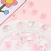 Cuentas de corazón de caramelo rosa acrílico, cubo de calabaza, cabeza de gato de mariposa, cuentas para collar de joyería hecho a mano DIY, cuentas sueltas, cuentas, cuentas