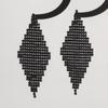 Navidad Viernes Negro Más Vendidos Pendientes de Electrólisis Rojos con Forma de Rombo Largo para Mujer, Versátiles de Cobre Puro Pendientes de Botón Exquisitos de Alta Gama