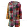 Chaqueta tipo cárdigan de polar con capucha y estampado a cuadros vintage para mujer
