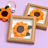 Adorno de Marco de Fotos de Girasol con Palo Retorcido Kit de Materiales Hechos a Mano DIY Paquete Tejido Tradicional Pequeño Regalo