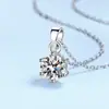 Collar en Stock Plata 925 Cadena Corta de Cruz para Mujer Seis Garras Diamante Sintético Moissanita Collar Colgante de Moda para Viajes Diarios