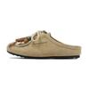 Sapatos Canguru com Biqueira Fechada e Design Meia-Sola, Sapatos Estilo Birkenstock para Mulheres, Novidade Outono 2025 Sapatos Planos Retro Fashion Versáteis com Biqueira Fechada e Meia-Sola