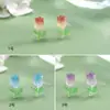 Atmósfera Exquisita y Elegante, Pendientes de Resina de Tulipán Románticos, Estilo Dulce y de Alta Gama 'Pequeña Fragancia', Joyería de Oreja Versátil