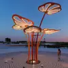 Praça do Parque Temático Ecológico ao Ar Livre Área de Camping Edifício Marco em Forma de Figueira e Design de Iluminação Paisagística