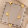 Joyería Lele Estilo Coreano Mariposa Lujo Ligero Alta Gama Moda Collar Pulsera Set de Tres Piezas Joyería de Acero Inoxidable