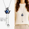Cadena para Suéter de Collar Largo Geométrico, Accesorio de Lujo de Alta Gama, Versátil y de Moda, Colgante de Perla para Otoño e Invierno
