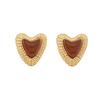 [Bing Meng] Pendientes de amor retro franceses diseño de nicho femenino pendientes de lujo de alta gama joyería para el oído E564