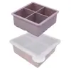 Bandeja de Hielo Cuadrada Grande de Silicona para Congelador, 4 Cubos, Creativa, Fácil de Desmoldar, Adecuada para Whisky y Cócteles