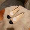 Zapatos Planos de Cuero Genuino con Puntada de Lazo de Hong Kong Estilo Pequeño y Fragante para Mujer Primavera y Otoño Nuevos Planos de Punta Redonda Boca Baja Zapatos de Ballet