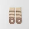 Calcetines de bebé para otoño e invierno, forrados de felpa y engrosados, para recién nacidos, Clase A, sin costuras, de longitud media, felpa de coral, calcetines de bebé de dibujos animados