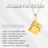 Collar de Acero de Titanio, Popular en Europa y América, Collar con Forma de Libro de Carta de Amor Grabada, Collar con Forma de Sobre de Carta de Amor Abrible, Cadena para Clavícula