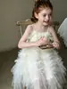 Vestido de Tule com Alças de Verão Novo Estilo para Meninas, Vestido Longo Colete Infantil, Vestido Princesa da Moda para Meninas Jovens