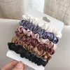 Paquete de 6 Scrunchies de Satén Versátiles Gomas Básicas para el Cabello Bandas para el Cabello Estilo Japonés Accesorios para el Cabello Esponjosos