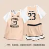 Conjunto de Uniforme de Baloncesto para Mujer, Conjunto Deportivo de Dos Piezas de Manga Corta para Verano para Niñas, Uniforme de Clase Escolar, Uniforme de Equipo de Competición con Estampado