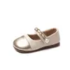 Zapatos para Niñas Zapatos de Princesa de Cuero Elegantes para Niños Otoño/Invierno 2025 Nuevos Zapatos Planos Versátiles Simples Negros para Bebés Niñas