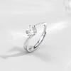 SHIAI luz anel de luxo S925 anel de zircão estilo frio nicho nova prata esterlina Mulheres anel de prata aberto