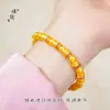 Tienda de Oro Puzuo Mismo Estilo Vietnam Arena Oro Diamante Anillo de Correr Pulsera de Cuentas Moda para Mujer Simple Pulsera de Cuentas de Transferencia