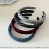 Faixa de Cabeça Fina Tricotada Listrada Casual e Versátil, Tiara de Lã Elegante e Delicada, Grampo de Cabelo, Grampo de Cabelo, Acessório de Cabeça para Menina