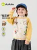 Suéter Infantil Feminino Dudu Outono Cardigã de Tricô Infantil Casaco de Bebê para Início de Outono Top Roupas Infantis Roupa Infantil