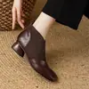 2026 Botas Nuevas para Mujer Moda Botines de Tacón Bajo Elásticos Botines Cortos Puntera Cuadrada Rayados Versátiles Botines Color Nude Pequeños Botas Negras Adelgazantes