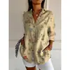 Nuevas Camisas Estampadas Estilo Europeo y Americano para Mujer Primavera y Verano 2025, Camisas Holgadas Casuales con Estampado de Caballos de Manga Larga, Moda para Vacaciones