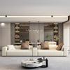 Sofá Minimalista Italiano Tecla de Piano Sofá Reto Sofá de Couro Arte em Couro Grande Apartamento Plano Sala de Estar Moderno