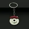Presente Criativo Disco de Freio Cubo da Roda Pinça Chaveiro de Metal Modificação de Carro Corrente de Chaveiro Pendente de Corrente com Gravação