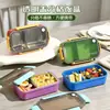 Bestseller transfronterizo: fiambrera para estudiantes dividida de estilo minimalista, apta para microondas, adecuada para oficinistas para llevar comida sin mezclar sabores