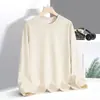 Camiseta masculina de manga comprida, moletom pulôver casual da moda para primavera e outono, top solto estiloso e versátil