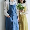 2025 Creativo Nuevo Delantal de Cocina de Color Sólido Estilo Japonés Coreano Sin Mangas Pequeño Fresco Algodón Peinado Delantal para Adulto