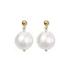Pendientes de Perla de Algodón Retro de Alta Gama Franceses para Mujer Lujo Ligero Nicho Versátiles para el Trabajo Pendientes de Botón Pequeños de Frijol