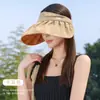 Sombrero de Sol Nuevo de Verano para Mujer Anti-ultravioleta Sombrero de Sol con Ala Grande Parte Superior Vacía Sombrero de Sol de Verano Nuevo para Mujer