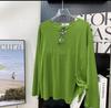 Camiseta Longa com Fenda para Mulheres 2025 Nova Cor Sólida Top Solto para Ar Condicionado Proteção Solar Cover-Up Verão Proteção Solar Cardigan