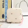 Bolsa de almacenamiento para toallas sanitarias acolchada con lazo, toalla sanitaria, bolsa de aseo portátil para viajes, bolsa multifuncional para lápiz labial, maquillaje