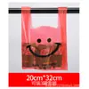 Bolsa de plástico sonriente para catering, empaque para llevar, bolsa de conveniencia, bolsa para alimentos, mayorista, bolsa de compras tipo tote, bolsa tipo chaleco