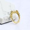 Acessórios de anel DIY em ouro 14K anel aberto retrô com diamante e pérola acessórios suporte vazio abertura ajustável joias mulheres
