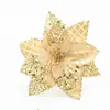 Flor de Navidad Pequeña de 17 cm Dorada Plateada Roja Ingeniería Hotelera Centro Comercial Decoración Flor Falsa Flor de Simulación Decoración de Navidad
