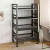 Prateleira de armazenamento para cozinha com rodas de armazenamento de piso multicamada, extra grossa e espessa, também adequada para fornos de micro-ondas.