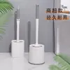 Set de Cepillo para Inodoro con Mango Largo y Base, Sin Esquinas Muertas, para Uso Doméstico, Cepillo de Limpieza para Baño, Cepillo para Inodoro Colgante